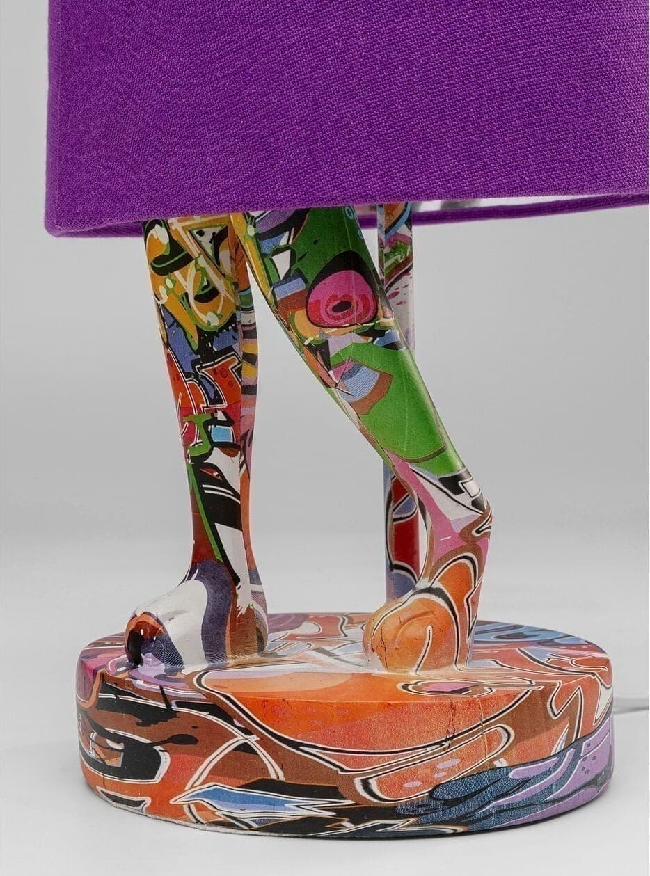 Tafellamp Animal Rabbit Graffiti/Purple 50cm Kare Design Tafellamp 56662