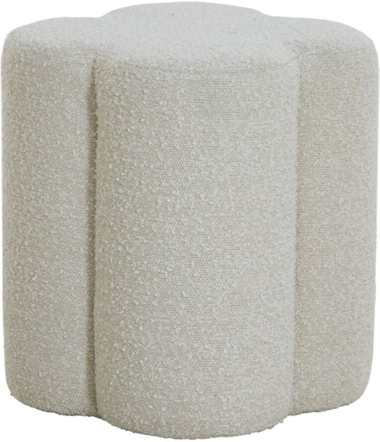 Poef Nalani - Bouclé Crème Light & Living Poef 6869543