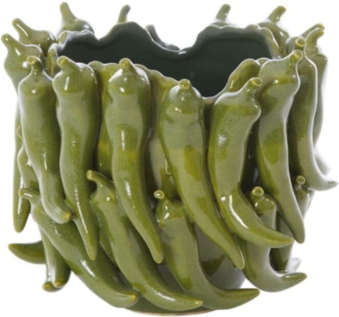 Vaas Pepper - Keramiek Donker Groen Light & Living Vaas 5851078