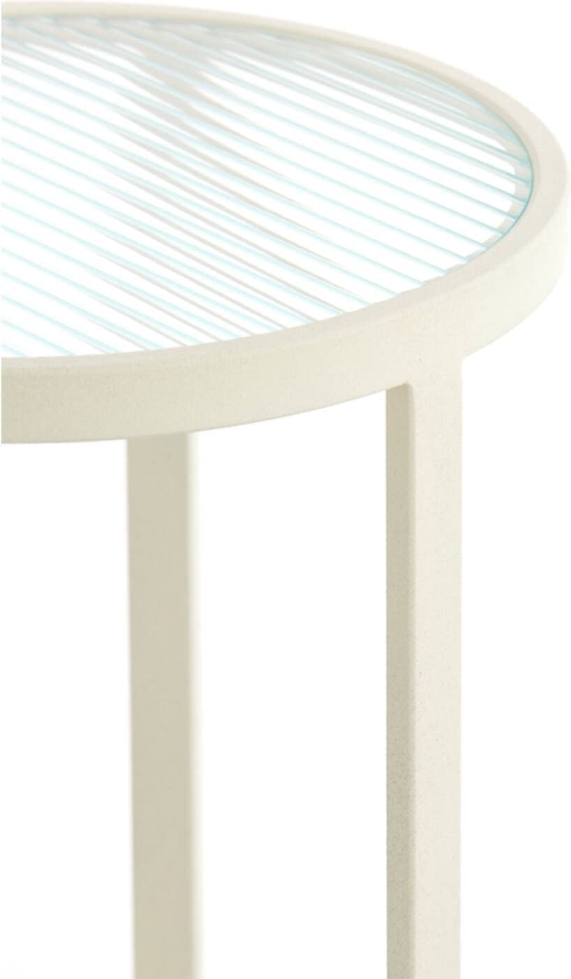 Zuil Retiro - Helder Rib Glas+crème Light & Living Bijzettafel 5504043