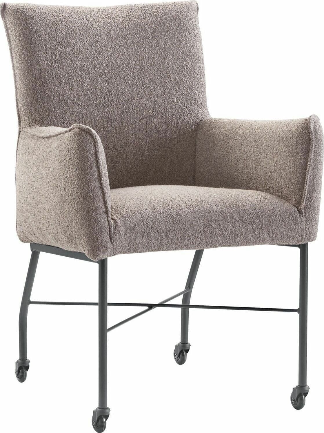 Profijt Meubel Armstoel Myro bouclé taupe Taupe Armstoel