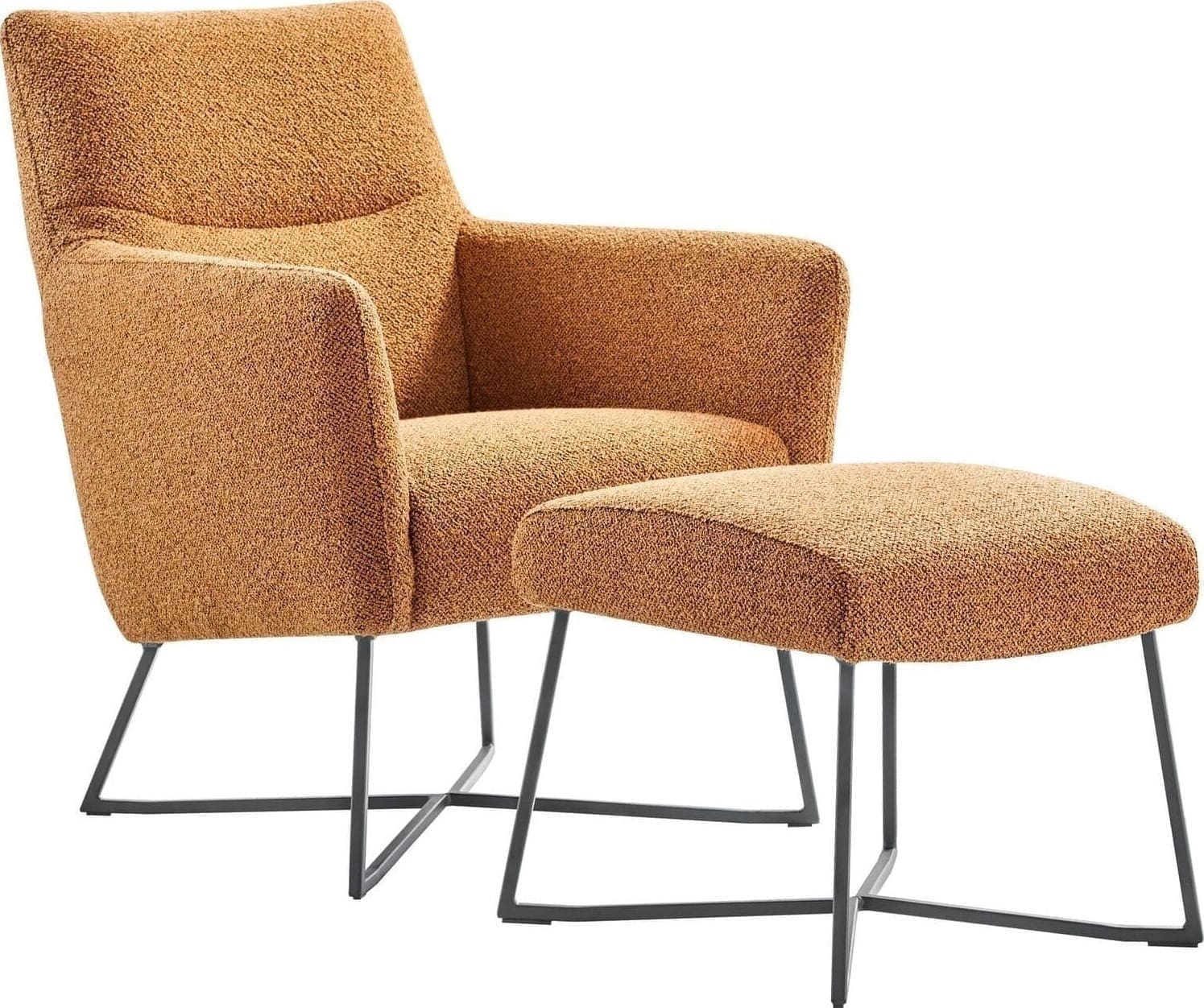Profijt Meubel Fauteuil Varne geel + voetenbank Geel Fauteuil