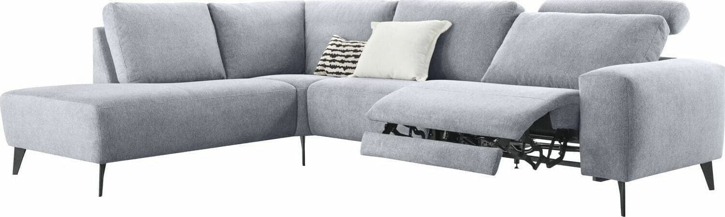 Profijt Meubel Hoekbank Nyborg + relaxfunctie Zwart Hoekbank
