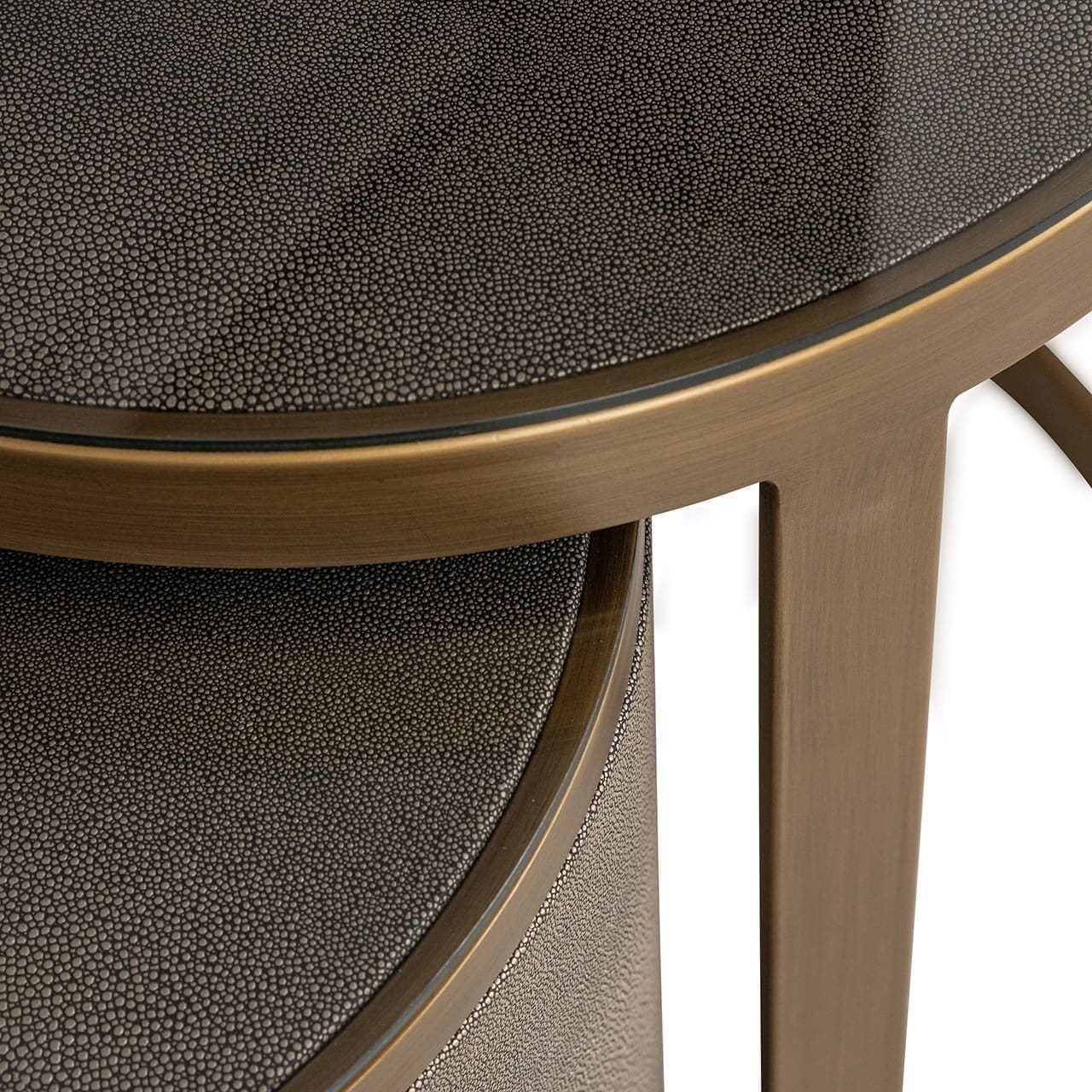 Richmond Interiors Bijzettafel Bloomville met glas set van 2 Goud Wandtafel