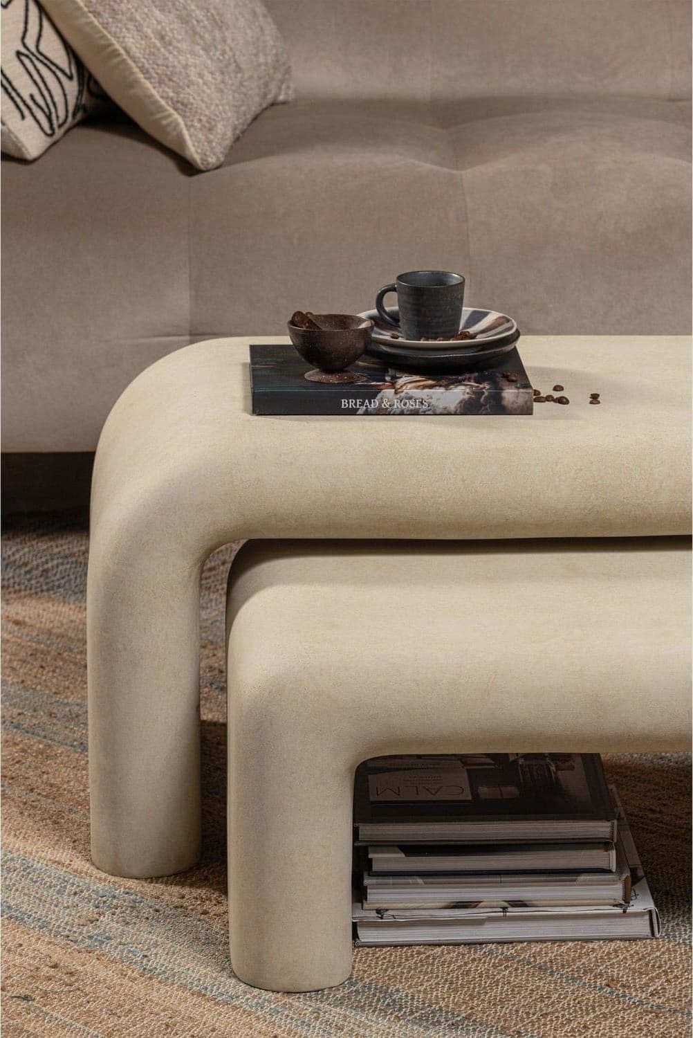 WOOOD Set/2 - stani salontafels betonlook naturel Naturel Salontafel