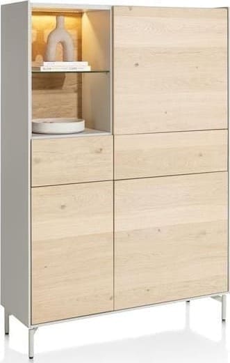 Xooon Niora bergkast 120 cm - 3-deuren + 2-laden + 1-niche Naturel Kast