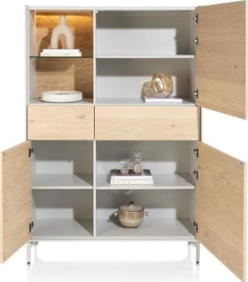 Xooon Niora bergkast 120 cm - 3-deuren + 2-laden + 1-niche Naturel Kast