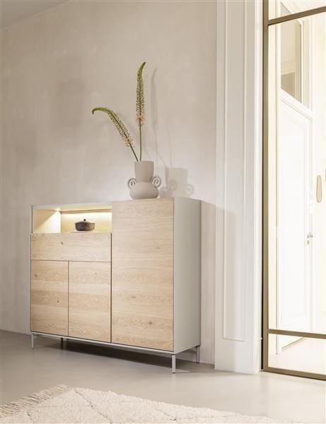 Xooon Niora dressette 148 cm - 3-deuren + 1-lade + 1-niche Naturel Dressoir