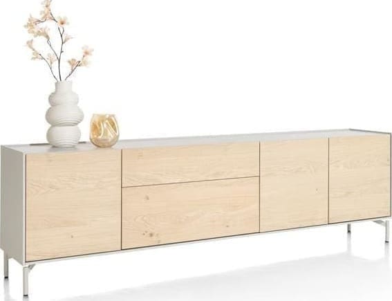 Xooon Niora dressoir 240 cm - 3-deuren + 2-laden Naturel Dressoir