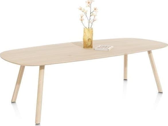 Xooon Niora eetkamertafel 240 x 115 cm - deens ovaal - houten poot Naturel Eettafel