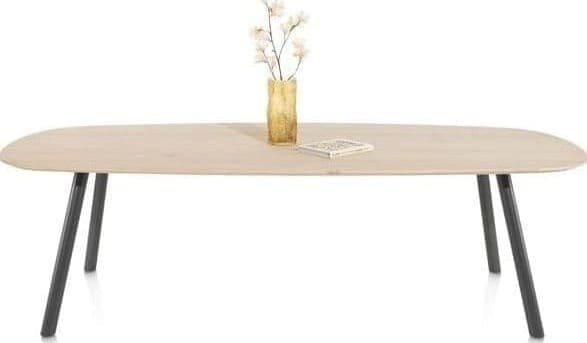 Xooon Niora eetkamertafel 240 x 115 cm - deens ovaal - metalen poot - graphite naturel Eettafel