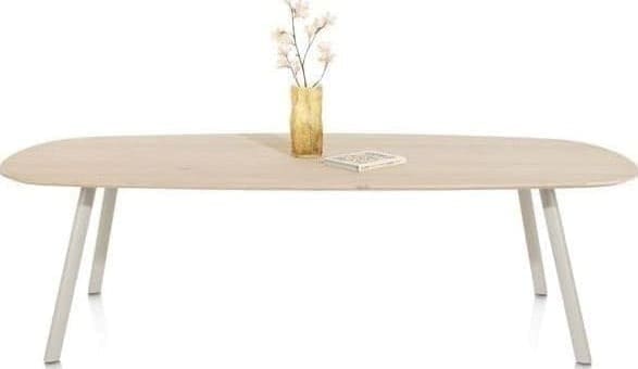 Xooon Niora eetkamertafel 240 x 115 cm - deens ovaal - metalen poot - silk grey naturel Eettafel