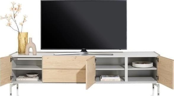 Xooon Niora lowboard 210 cm - 3-deuren + 2-laden Naturel Dressoir