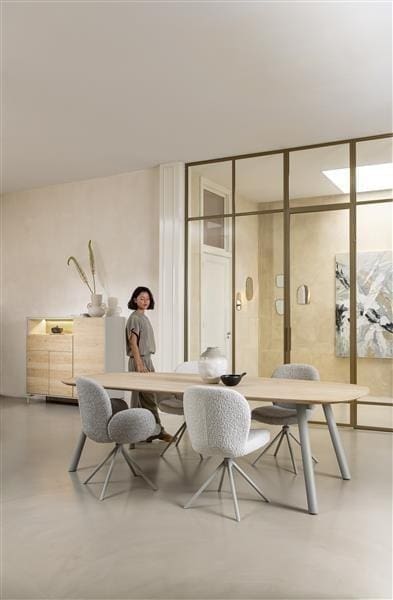 Xooon Niora salontafel 150 x 50 cm - eiken fineer - metal graphite Bijzettafel