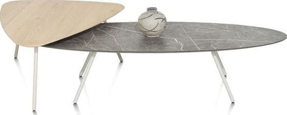 Xooon Niora salontafel 85 x 77 cm - eiken fineer - silk grey Bijzettafel