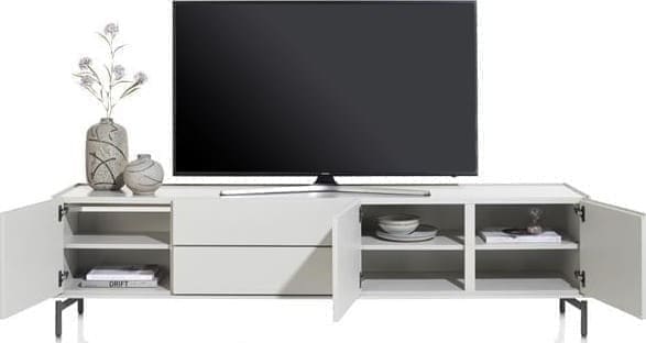 Xooon Noon lowboard 210 cm - 3-deuren + 2-laden - geheel silk grey Kast