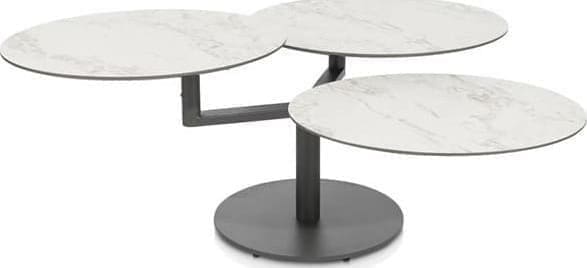 Xooon Pete salontafel draaibaar - ca. 100 x 100 cm (3 bladen rond) Wit Bijzettafel
