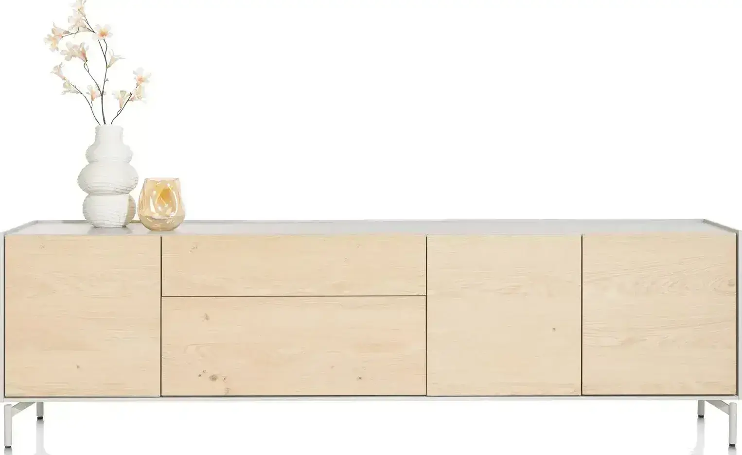 Xooon Niora dressoir 240 cm - 3-deuren + 2-laden Naturel Dressoir