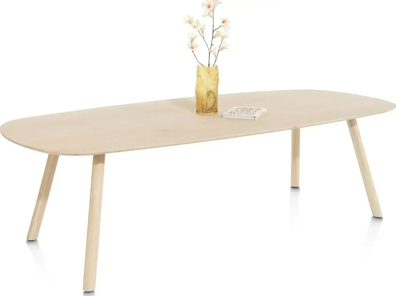 Xooon Niora eetkamertafel 210 x 110 cm - deens ovaal - houten poot Naturel Eettafel