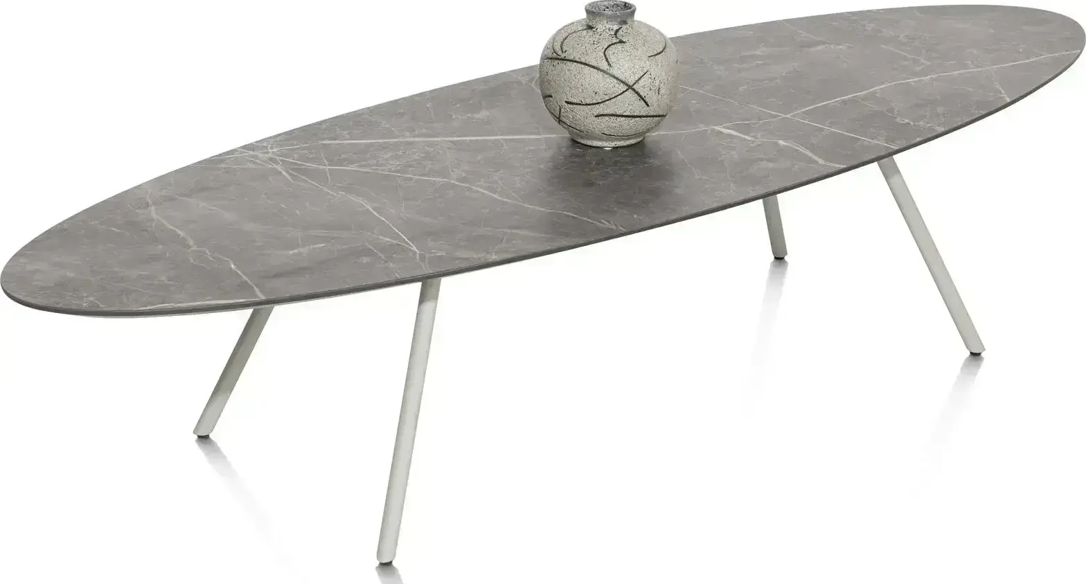 Xooon Niora salontafel 150 x 50 cm - HPL marmer licht grijs - silk grey Bijzettafel