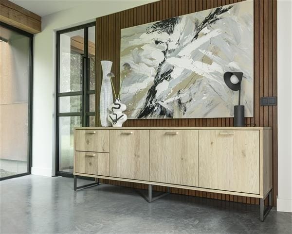 Henders & Hazel Castello dressoir 240 cm - 3-deuren + 2-laden Naturel Dressoir