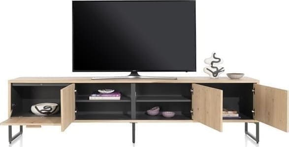 Henders & Hazel Castello lowboard 240 cm - 3-deuren + 1-klep Naturel Tv-meubel|Tv-dressoir