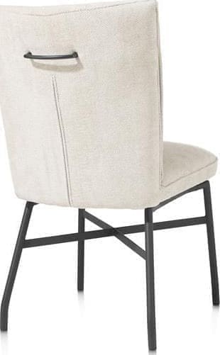 Henders & Hazel Eden eetkamerstoel - metalen frame - pocket - Livigno crème met accent in Calabria crème Beige|Wit Eetkamerstoel