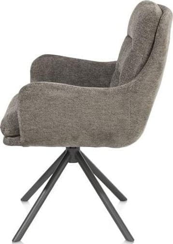Henders & Hazel Mia armstoel - draaibaar - graphiet frame - stof Livigno - bruin Bruin Armstoel