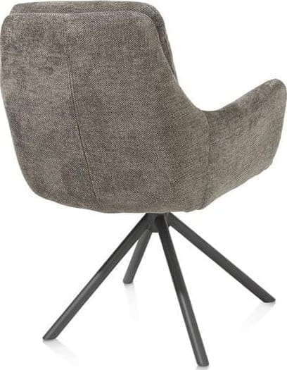 Henders & Hazel Mia armstoel - draaibaar - graphiet frame - stof Livigno - bruin Bruin Armstoel