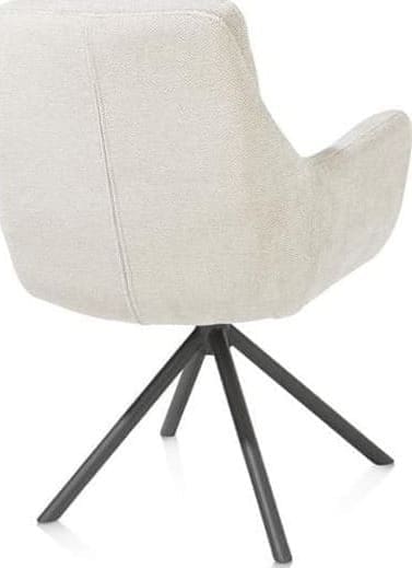 Henders & Hazel Mia armstoel - draaibaar - graphiet frame - stof Livigno - creme Beige|Wit Armstoel