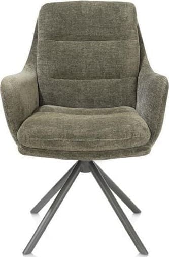 Henders & Hazel Mia armstoel - draaibaar - graphiet frame - stof Livigno - donkergroen Armstoel