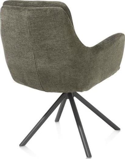 Henders & Hazel Mia armstoel - draaibaar - graphiet frame - stof Livigno - donkergroen Armstoel