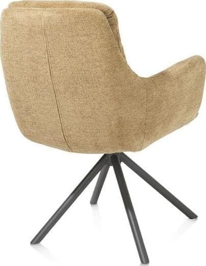 Henders & Hazel Mia armstoel - draaibaar - graphiet frame - stof Livigno - okergeel Geel Armstoel