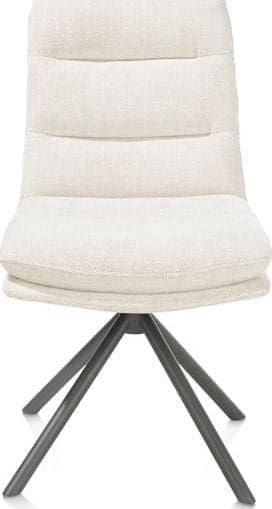 Henders & Hazel Mia eetkamerstoel - draaibaar - graphiet frame - stof Livigno - creme Beige|Wit Eetkamerstoel