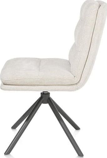 Henders & Hazel Mia eetkamerstoel - draaibaar - graphiet frame - stof Livigno - creme Beige|Wit Eetkamerstoel