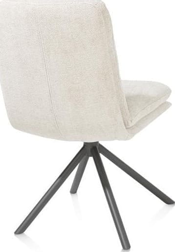 Henders & Hazel Mia eetkamerstoel - draaibaar - graphiet frame - stof Livigno - creme Beige|Wit Eetkamerstoel