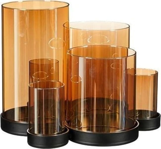 Pronto Wonen Kaarsenhouder Orselina 6 glazen goud Goud Woonaccessoire
