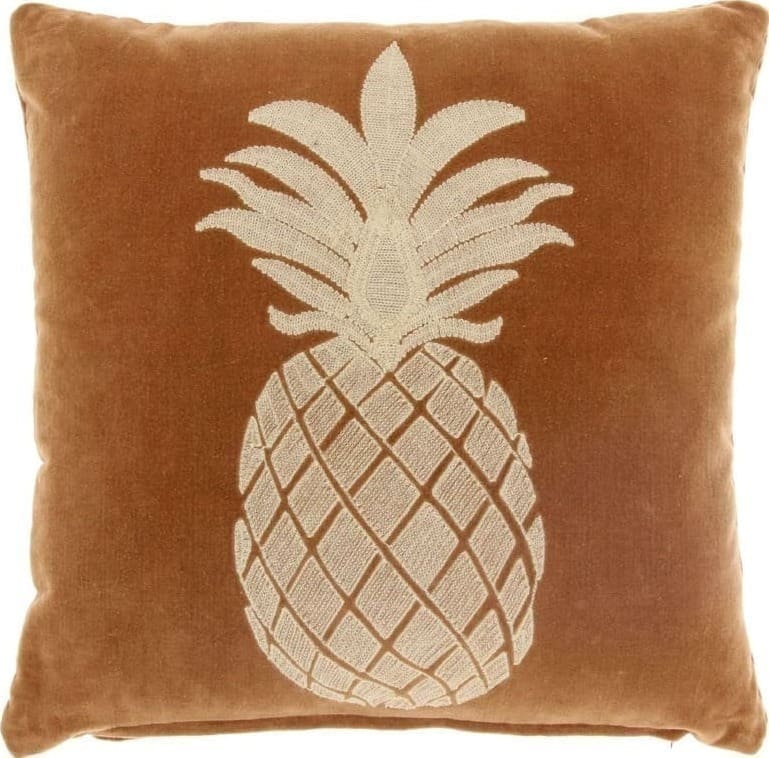 Pronto Wonen Sierkussen Gorduno ananas 45x45cm camel Cognac|Bruin Sierkussen