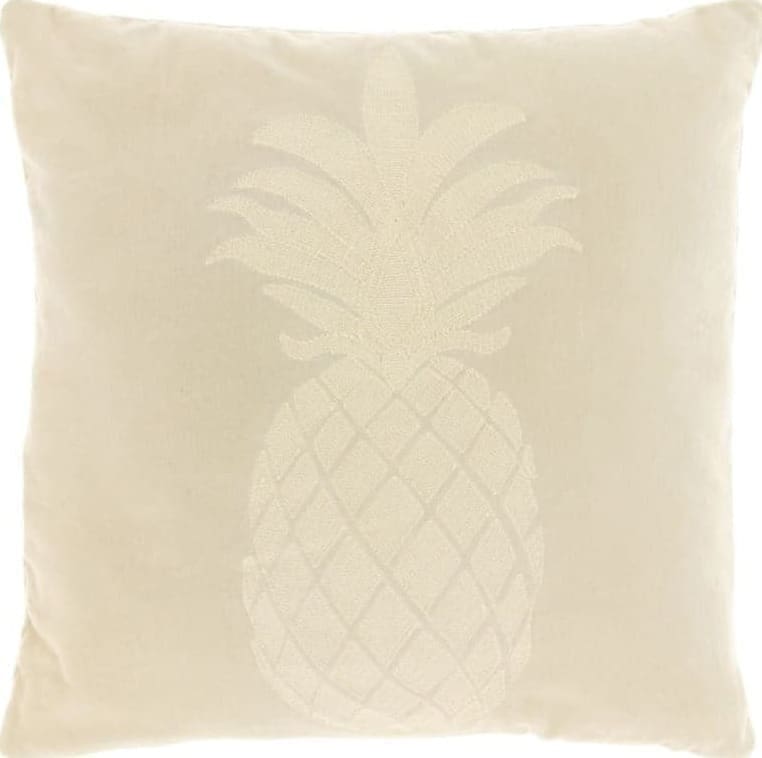 Pronto Wonen Sierkussen Gorduno ananas 45x45cm wit Wit Sierkussen