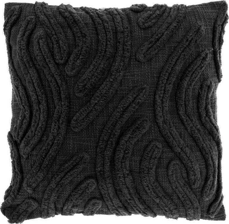 Pronto Wonen Sierkussen Personico 45x45cm zwart Zwart Sierkussen