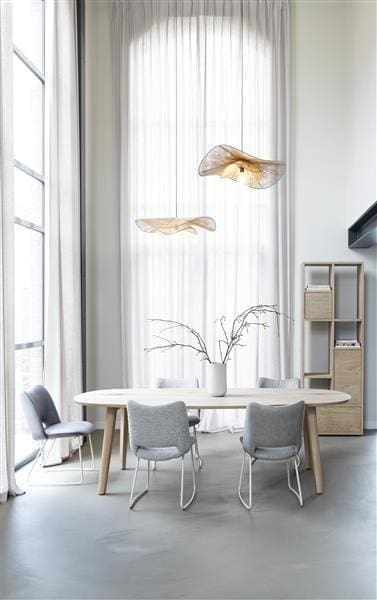 Xooon Odda eetkamertafel 260 x 110 cm - Deens ovaal blad met houten poot Naturel Eettafel