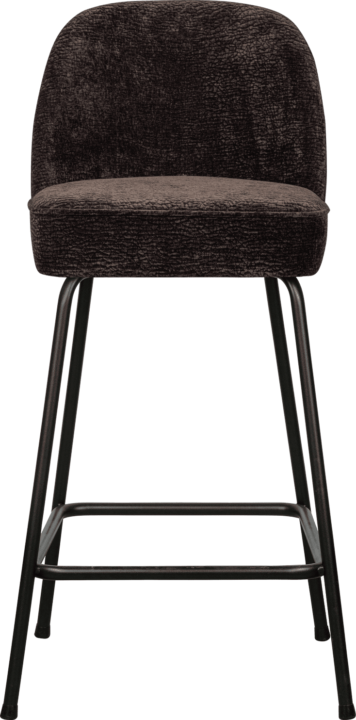 BePureHome Vogue barstoel 65cm 3d chenille donkerbruin Bruin Barstoel