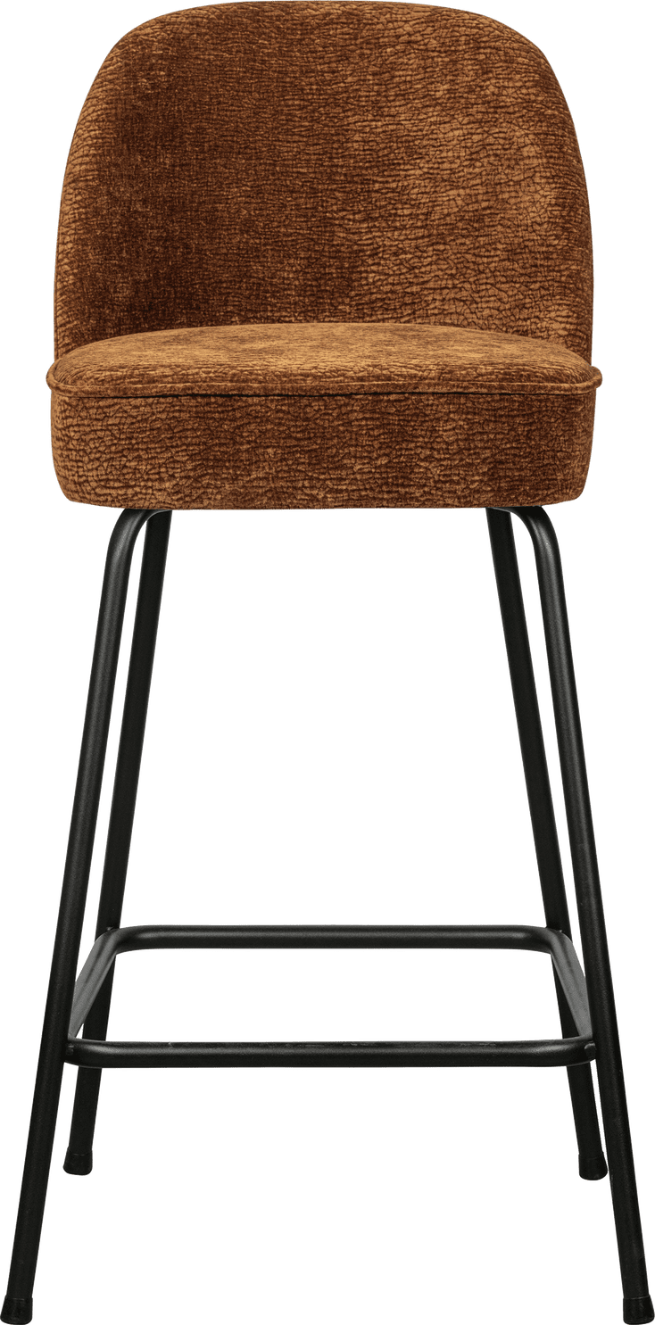 BePureHome Vogue barstoel 65cm 3d chenille middenbruin Bruin Barstoel