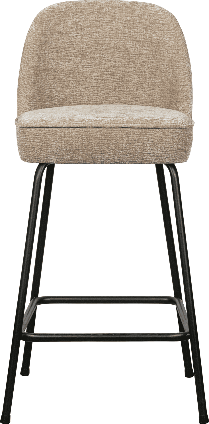 BePureHome Vogue barstoel 65cm 3d chenille zand Beige|Bruin Barstoel