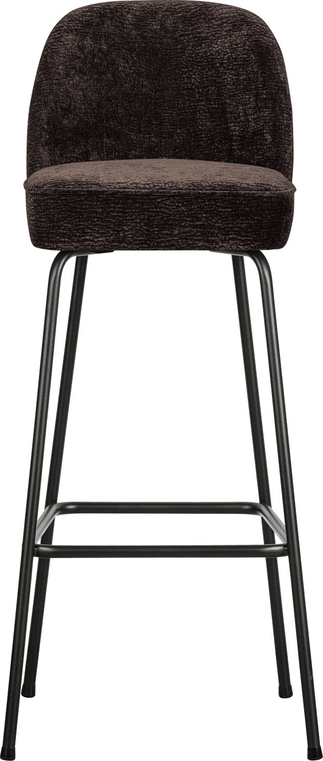 BePureHome Vogue barstoel 80cm 3d chenille donkerbruin Bruin Barstoel