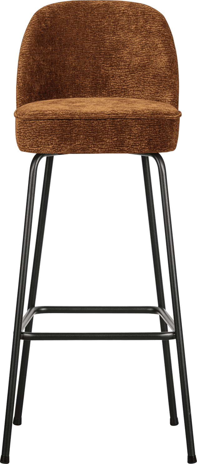 BePureHome Vogue barstoel 80cm 3d chenille midden bruin Bruin Barstoel