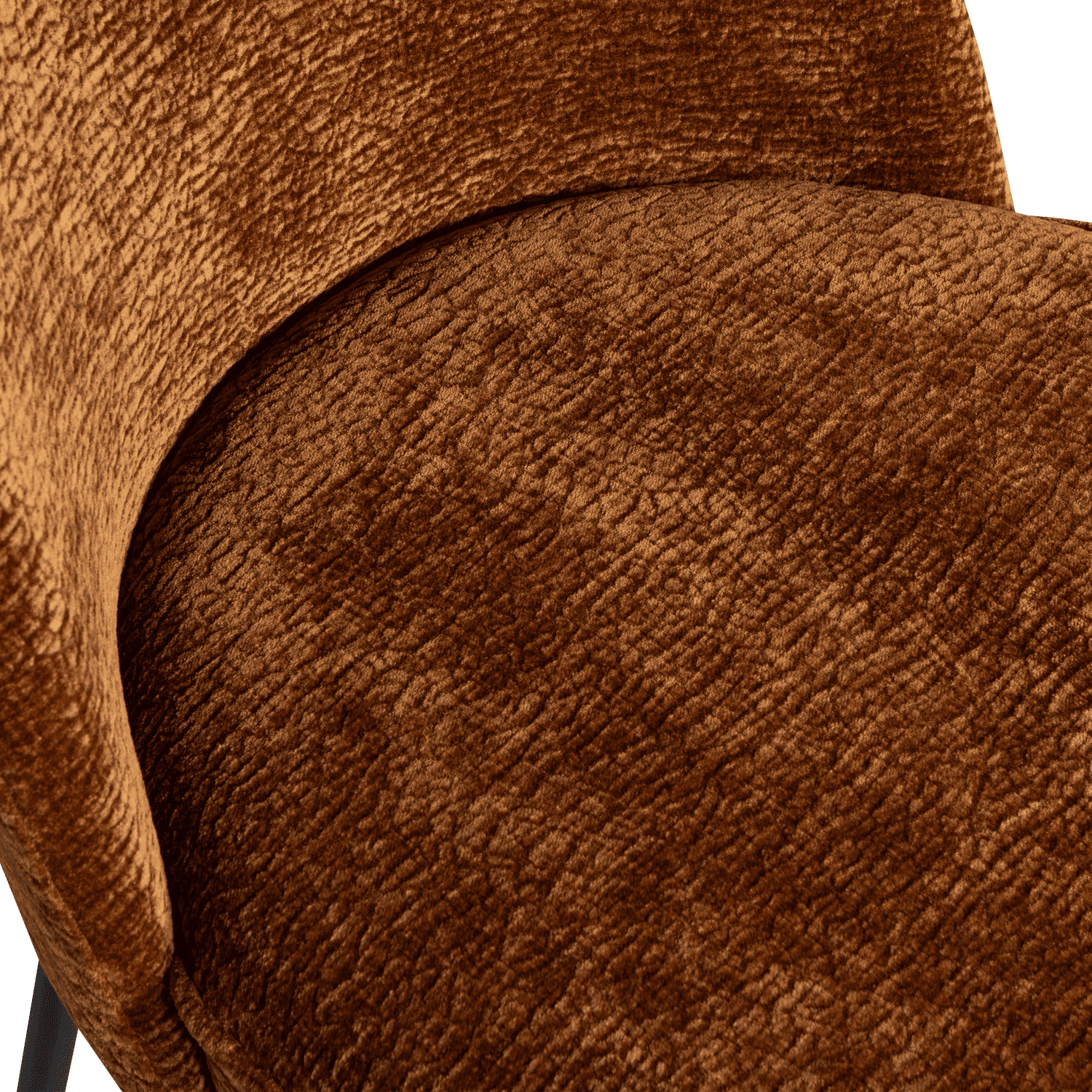 BePureHome Vogue barstoel 80cm 3d chenille midden bruin Bruin Barstoel