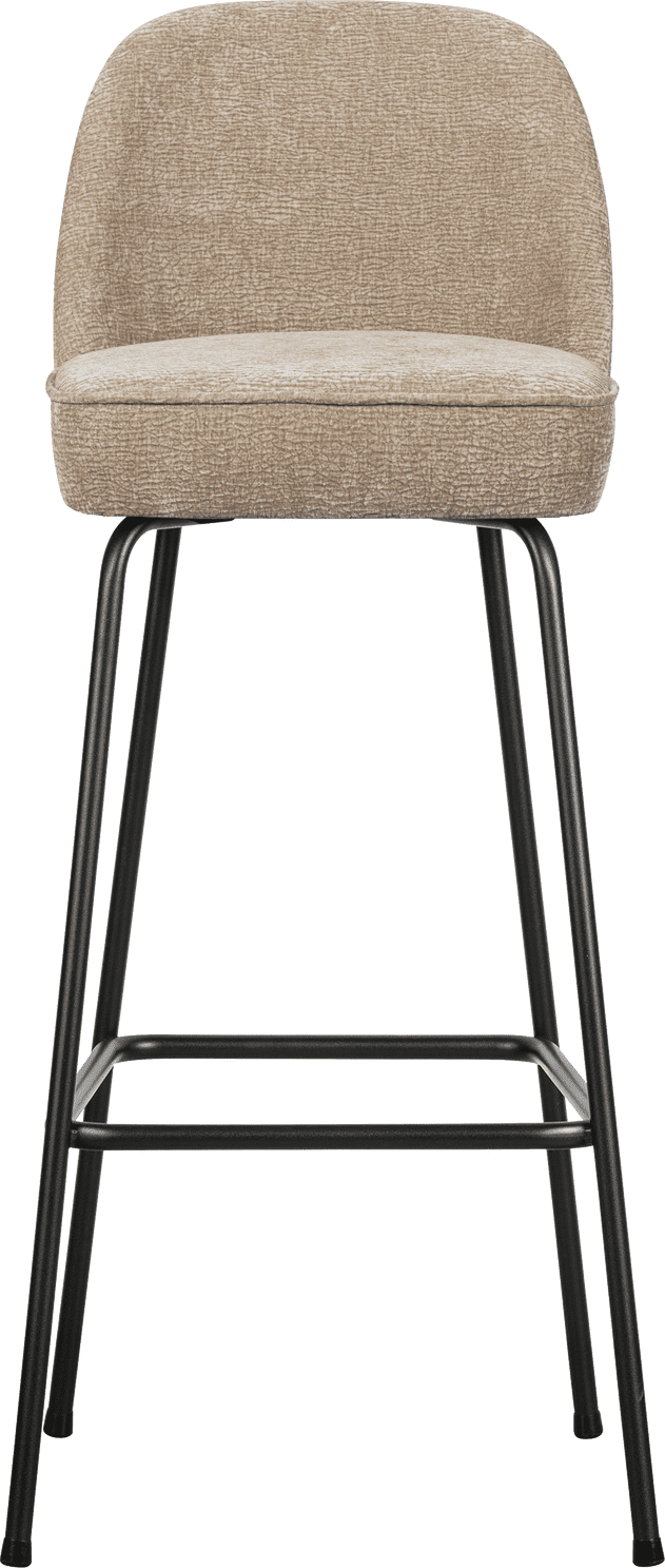 BePureHome Vogue barstoel 80cm 3d chenille zand Beige|Bruin Barstoel