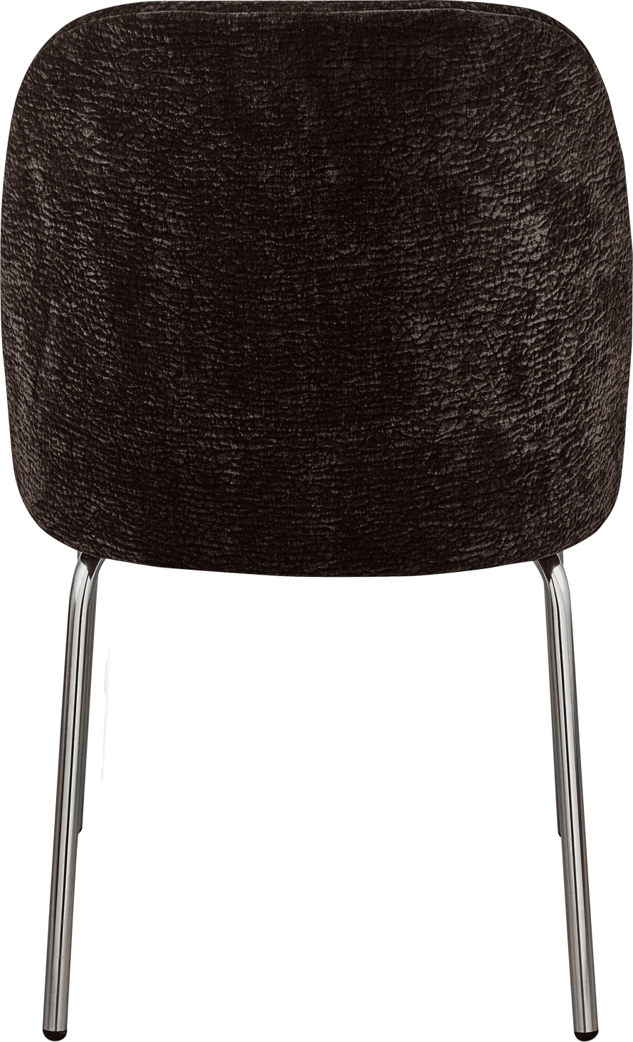 BePureHome Vogue eetkamerstoel 3d chenille donkerbruin chrome poot Bruin Eetkamerstoel