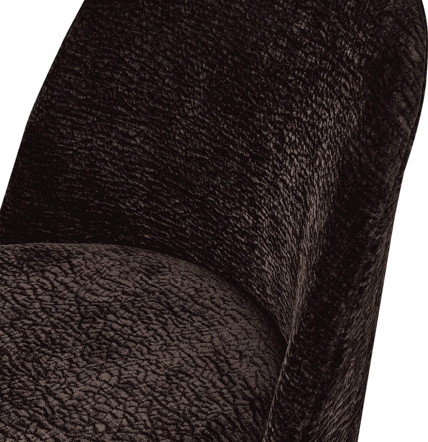 BePureHome Vogue eetkamerstoel 3d chenille donkerbruin chrome poot Bruin Eetkamerstoel